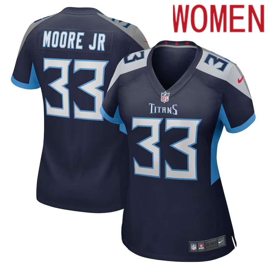 Women Tennessee Titans #33 A.J. Moore Jr. Nike Navy Player Game NFL Jersey